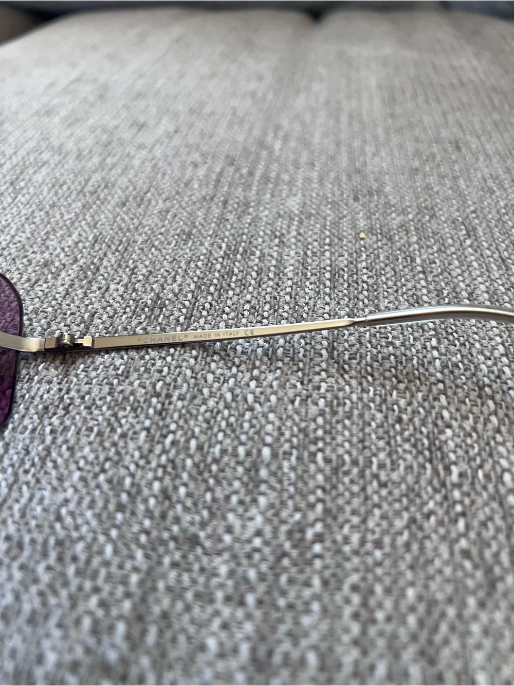 Chanel 4017 Vintage Rimless Purple Sunglasses with Silver Frame